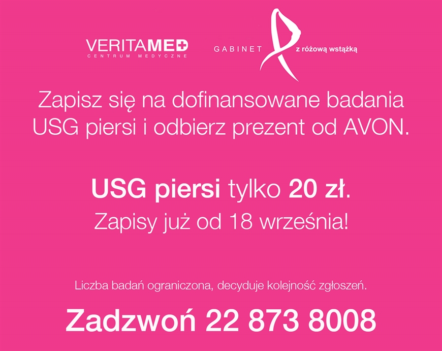 USG piersi tylko 20 zł + prezent od AVON! • Liczba badan ograniczona!