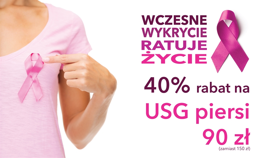 Akcja Różowa Wstążka • rabat 40% na USG piersi!